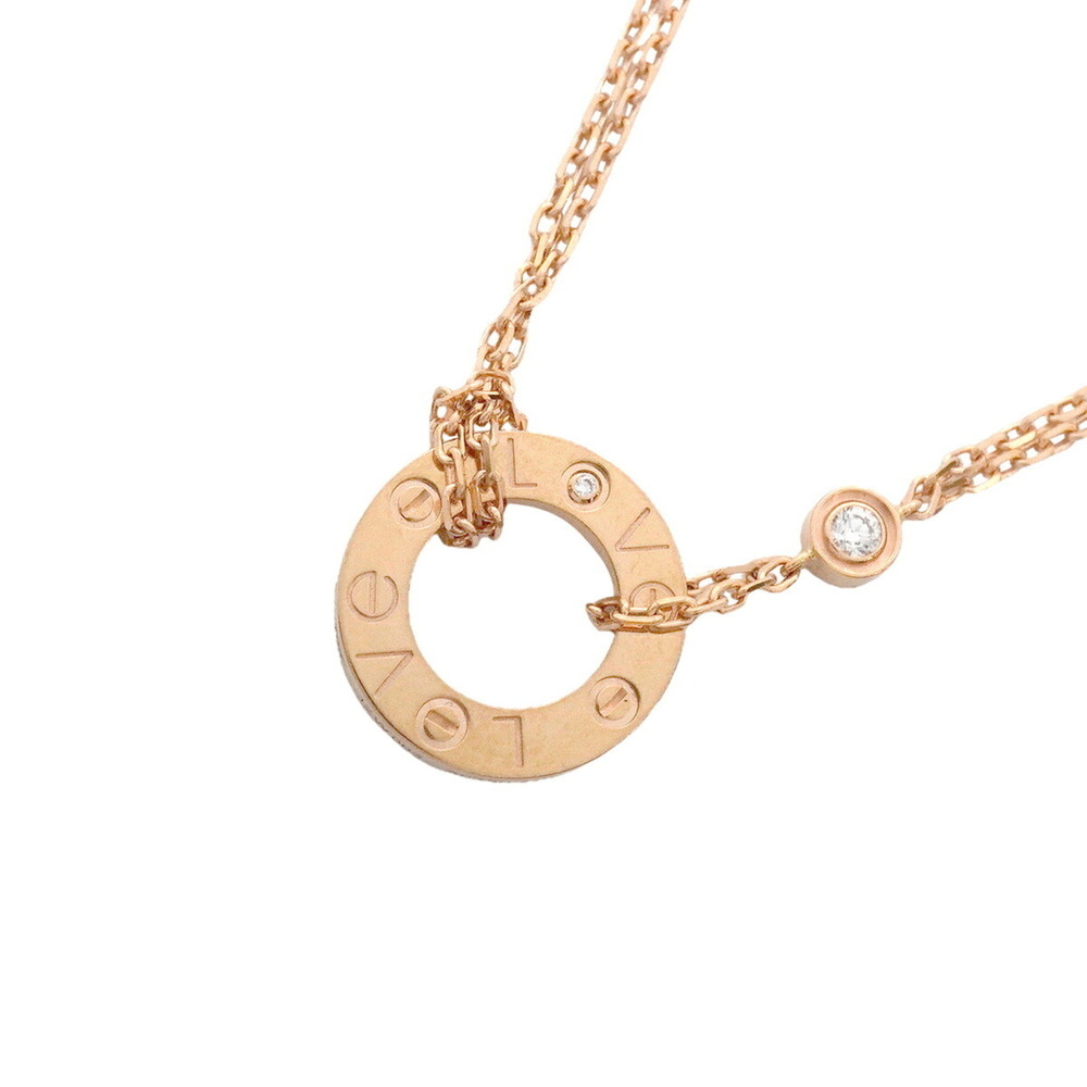 Cartier Love Circle Necklace, 2PD, 18KPG Pink Gold, Diamonds, Women's